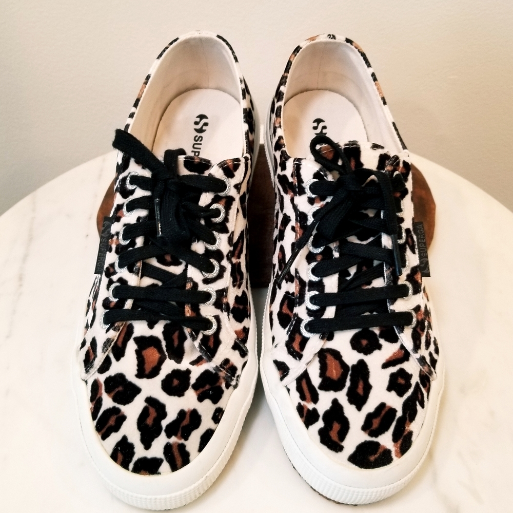 Superga Animal Print Cheetah Print Velour Velvet Sneakers - Picture 13 of 16